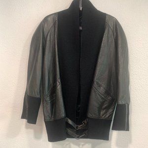 Vintage Brigid Brock New Zealand Black Cowhide Leather Jacket Womens Small or 6